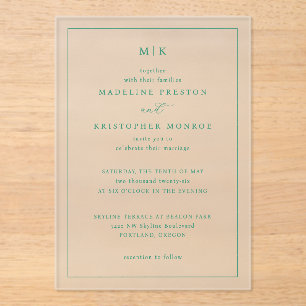 Elegante Mint Minimalistische Trouw Uitnodiging