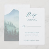 Elegante Mint RSVP Kaart (Voorkant / Achterkant)