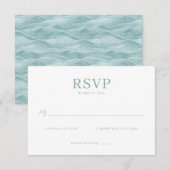 Elegante Mint RSVP kaart (Voorkant / Achterkant)