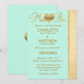 Elegante MINT TO BE Gold Modern Wedding Invitation Kaart (Voorkant / Achterkant)