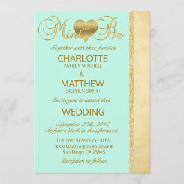 Elegante MINT TO BE Gold Modern Wedding Invitation Kaart