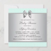 Elegante Mintgroene Baby Shower Kaart (Achterkant)