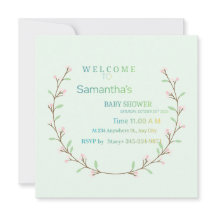Elegante mintgroene botanische babyshower