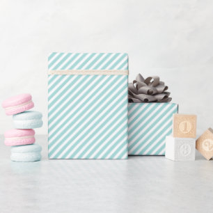 Elegante Mintgroene Licht Aqua Teal Strepen Patroo Cadeaupapier