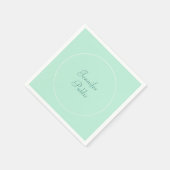 Elegante mintgroene sjabloon handgeschreven script servet (Hoek)