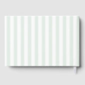 Elegante mintgroene strepen gastenboek (Achterkant)