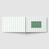 Elegante mintgroene strepen gastenboek (Volledig)