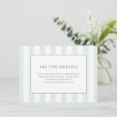 Elegante mintgroene strepen informatiekaartje (Staand voorkant)
