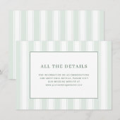 Elegante mintgroene strepen informatiekaartje (Voorkant / Achterkant)