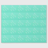 Elegante mintgroene witte tekst sjabloon patroon cadeaupapier (Vlak)