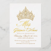 Elegante Mis Quince Anos Wit Gouden Foto Folie Uitnodiging (Voorkant)