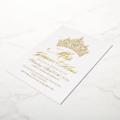 Elegante Mis Quince Anos Wit Gouden Foto Folie Uitnodiging (Gedraaid)