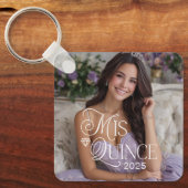 Elegante Mis Quince Quinceañera Foto Sleutelhanger (Voorkant)