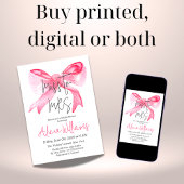 Elegante Miss naar MRS Ribbon Pink Bow Vrijgezelle Kaart