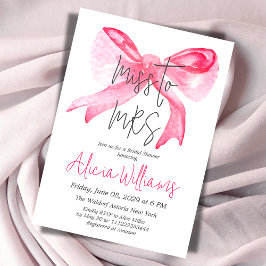 Elegante Miss naar MRS Ribbon Pink Bow Vrijgezelle Kaart