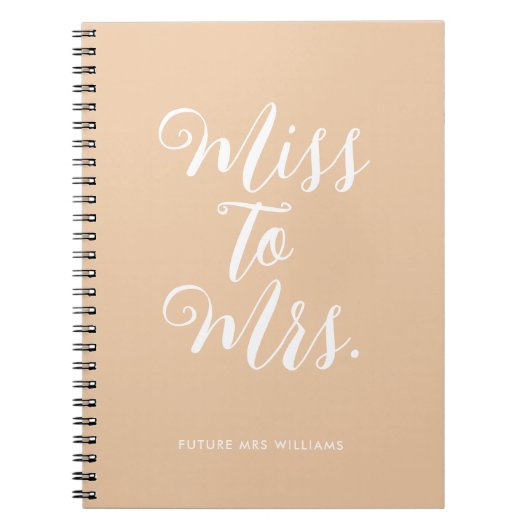 Elegante Miss to Mrs Chic Moderne Trouwplanner Notitieboek (Voorkant)