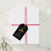 Elegante Misteleijn Kerstmis Cadeaulabel (Met Touw)