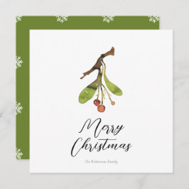 Elegante Mistletoe Christmas Kaart