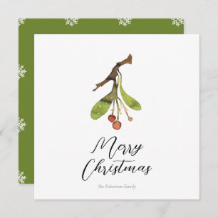 Elegante Mistletoe Christmas Kaart