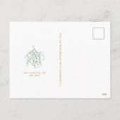 Elegante Mistletoe Groen en Goud Foto Kerstmis Feestdagenkaart (Achterkant)