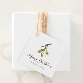 Elegante Mistletoe Kerstmis Bedankjes Labels