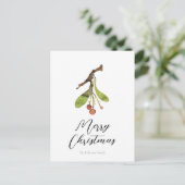 Elegante Mistletoe Kerstmis Briefkaart (Staand voorkant)