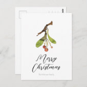 Elegante Mistletoe Kerstmis Briefkaart (Voorkant / Achterkant)