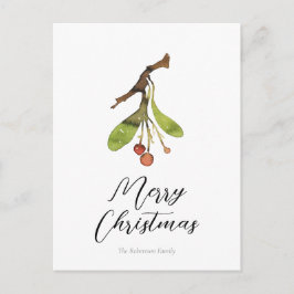 Elegante Mistletoe Kerstmis Briefkaart
