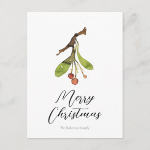 Elegante Mistletoe Kerstmis Briefkaart
