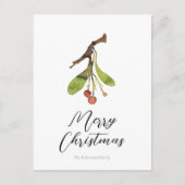Elegante Mistletoe Kerstmis Briefkaart (Voorkant)