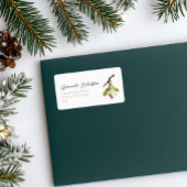 Elegante Mistletoe Kerstmis Etiket