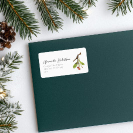 Elegante Mistletoe Kerstmis Etiket