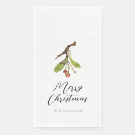 Elegante Mistletoe Kerstmis Servet