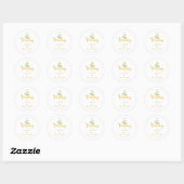 Elegante Mistletoe Winter Bruiloft Goud Script Ronde Sticker (Vel)
