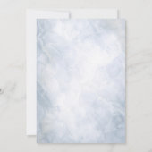 Elegante Misty Blue Wintervorst Timeloos Save The Date (Achterkant)