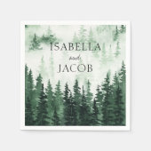 Elegante Misty Pine Forest bruiloft Servet (Voorkant)