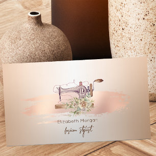 Elegante Mixer Bloem Roze Goud Kwaststreek Visitekaartje