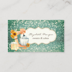 Elegante Mixer Zonnebloemen Bokeh Visitekaartje