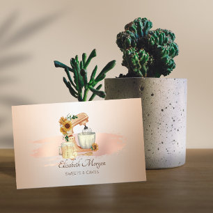 Elegante Mixer Zonnebloemen Roze Goud Kwaststreek Visitekaartje