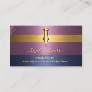 Elegante Mobiele Notaris Gouden Vulpen Visitekaartje