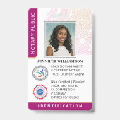 Elegante mobiele notaris openbare foto ID-badge | Badge (Voorzijde)
