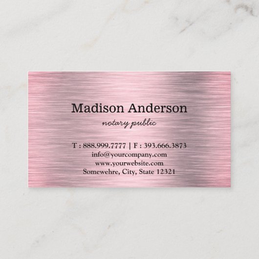 Elegante mobiele notaris Quill goud geborsteld met Visitekaartje (Achterkant)