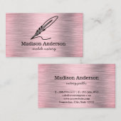 Elegante mobiele notaris Quill goud geborsteld met Visitekaartje (Voorkant / Achterkant)