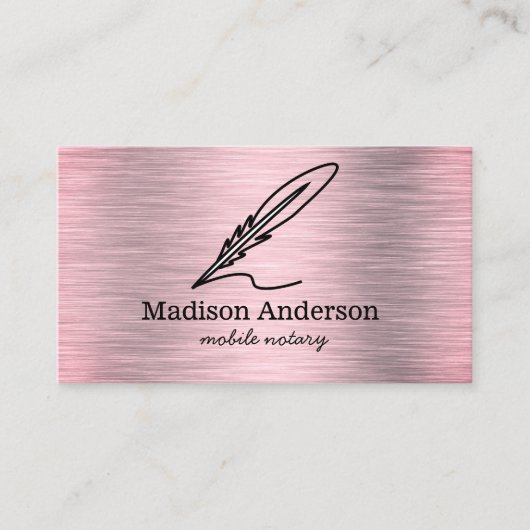 Elegante mobiele notaris Quill goud geborsteld met Visitekaartje (Voorkant)