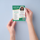 Elegante mobiele notarisdienst QR-code logo groen Flyer (Hand)
