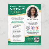 Elegante mobiele notarisdienst QR-code logo groen Flyer (Voorkant)