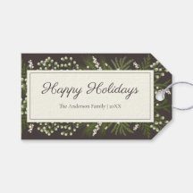 Elegante Mocha Botanisch | Kerstcadeaukaart