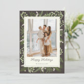 Elegante Mocha Botanisch | Mocha Kerstgroet Kaart (Staand voorkant)