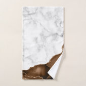 Elegante Mocha Bruine Agate Gouden Glitter Marmer Bad Handdoek (Handdoek)