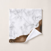 Elegante Mocha Bruine Agate Gouden Glitter Marmer Bad Handdoek (Wasdoekje)